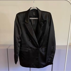BLACK SATIN BLAZER